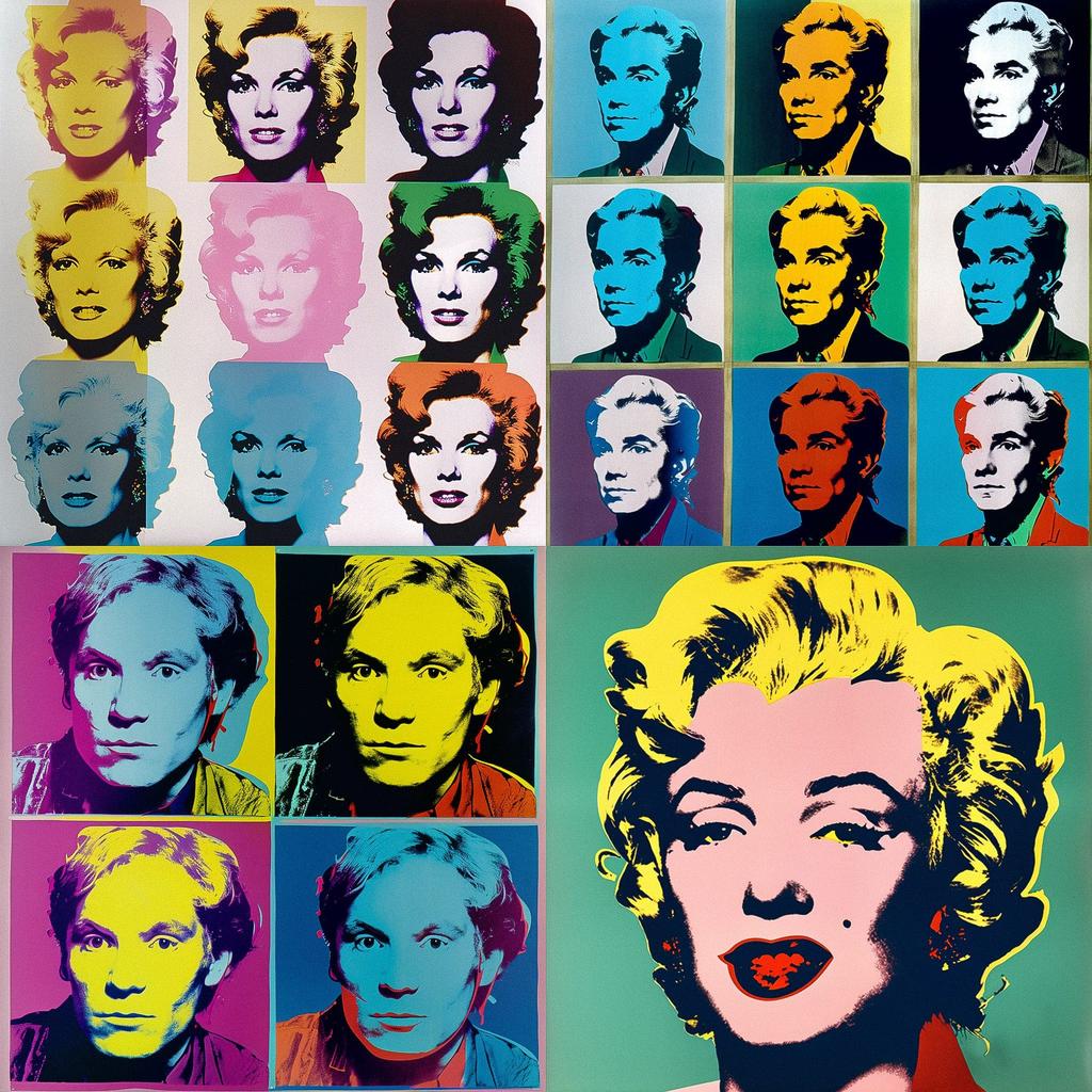 Andy Warhol style, Midjourney V5, render 1 of 4