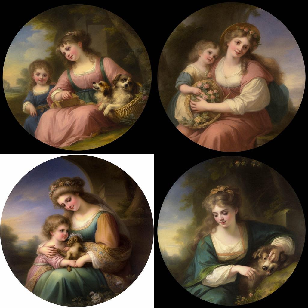 Angelica Kauffman style, Midjourney V5, render 1 of 4