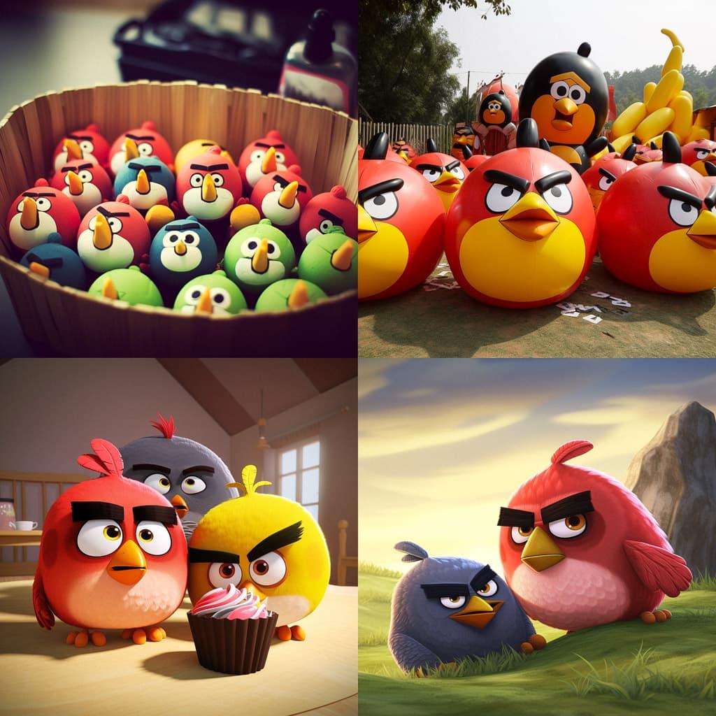 Angry Birds style, Midjourney V5, render 1 of 4