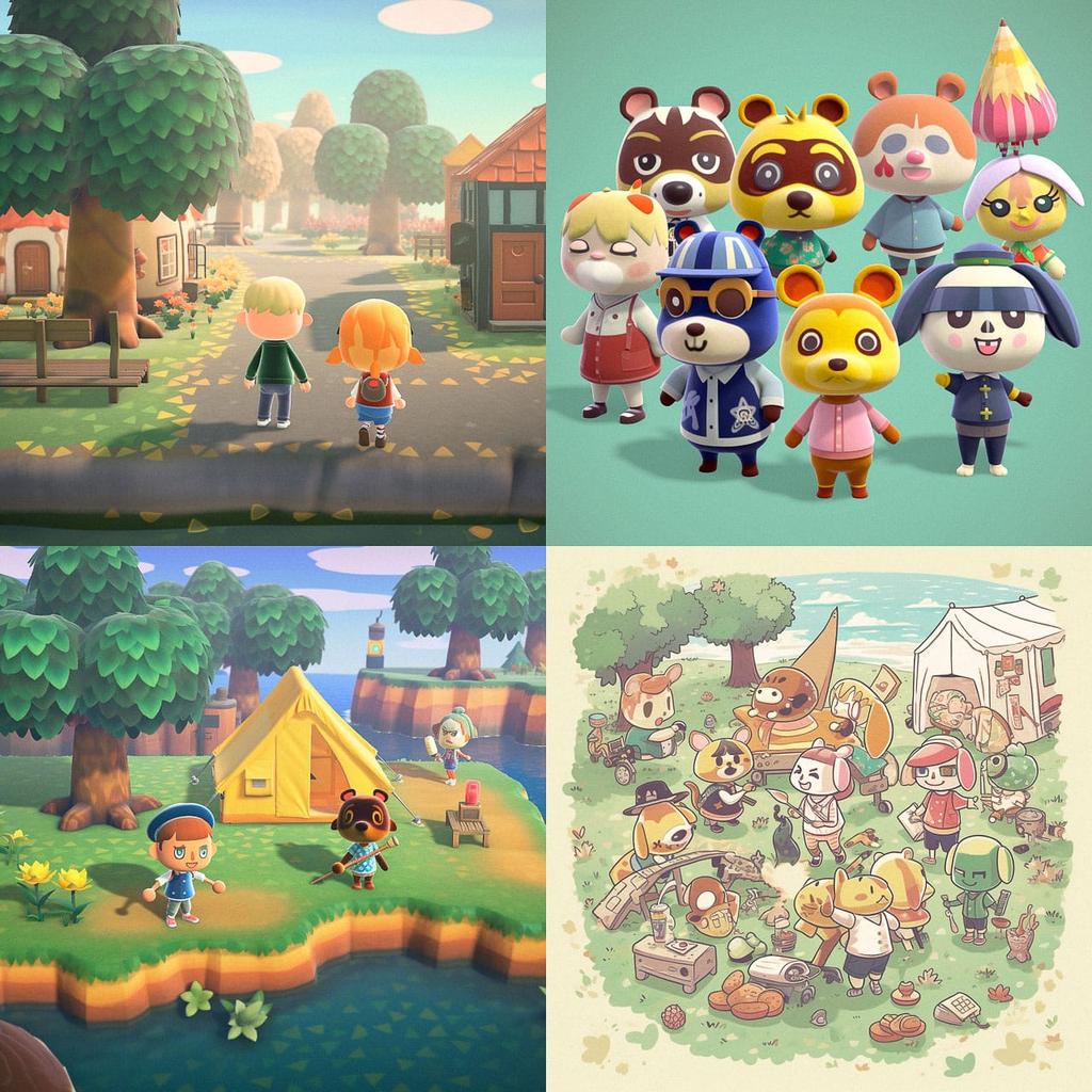 Animal Crossing style, Midjourney V5, render 1 of 4