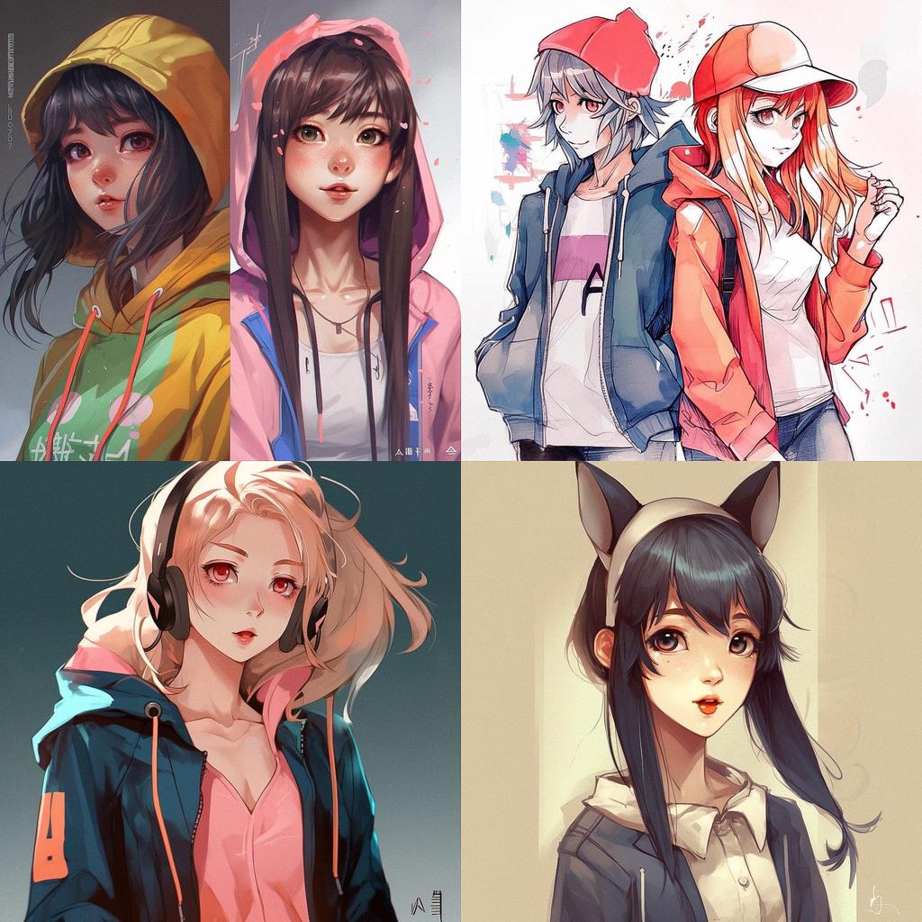 Anime style style, Midjourney V5, render 1 of 4