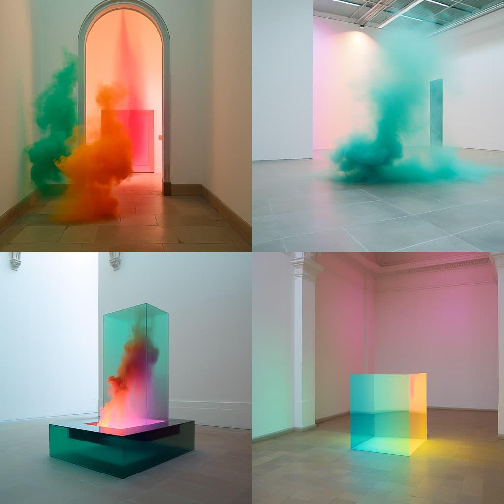 Ann Veronica Janssens style, Midjourney V5, render 1 of 4