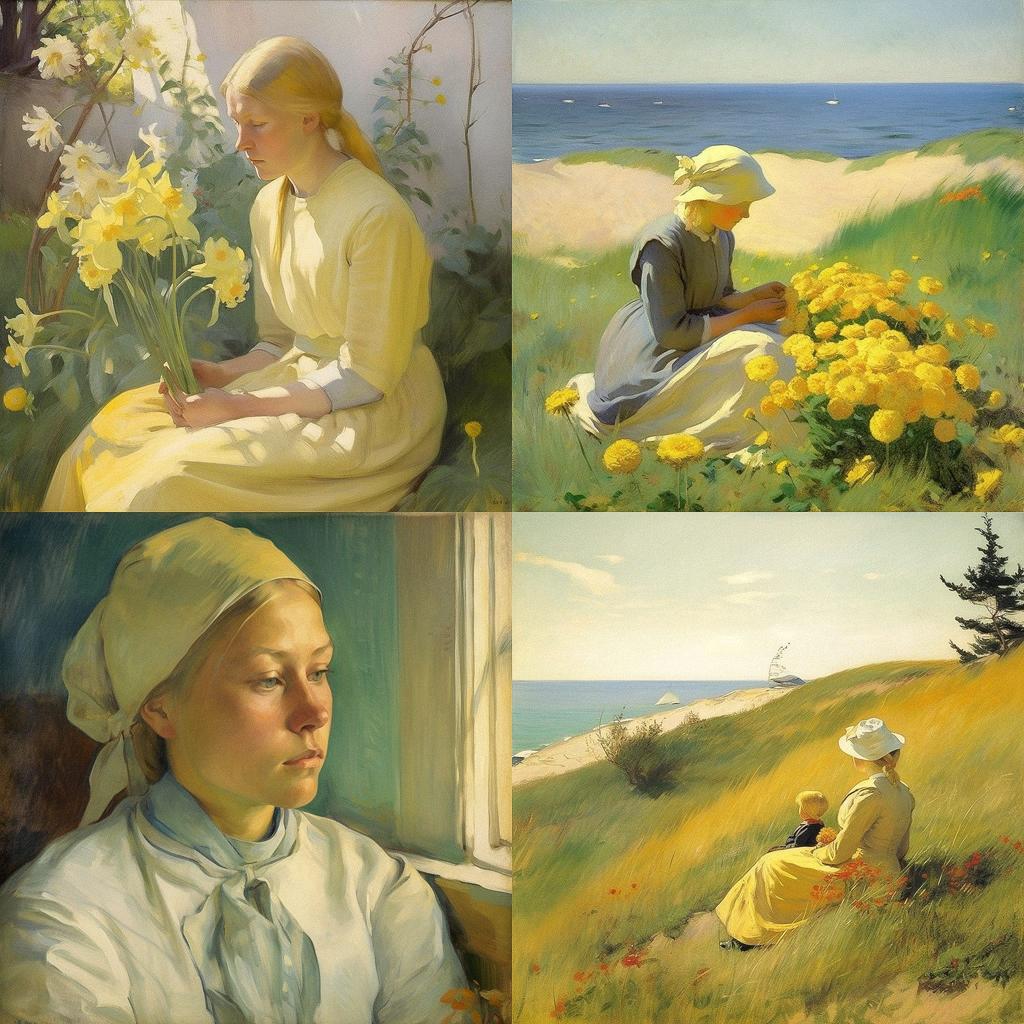 Anna Ancher style, Midjourney V5, render 1 of 4