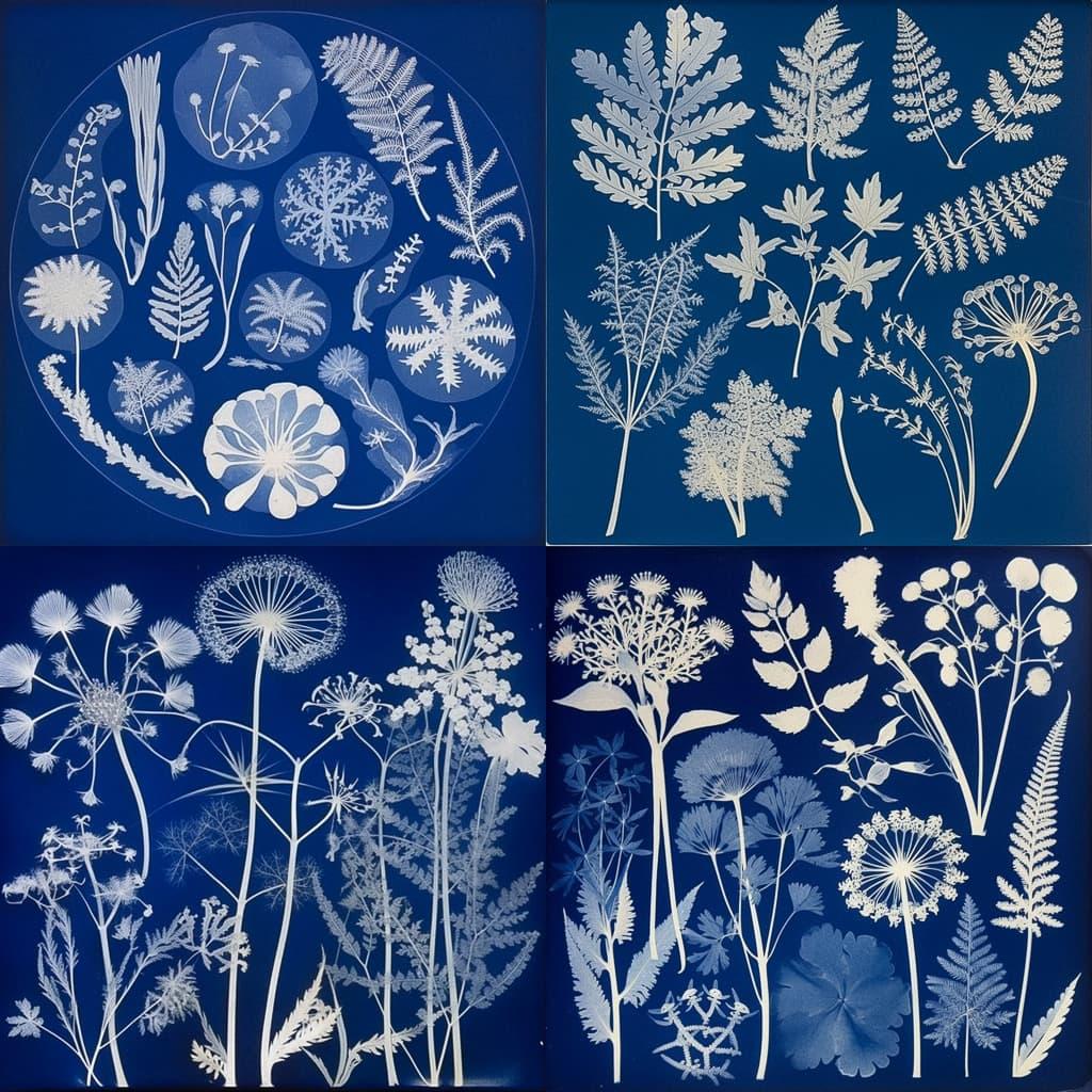 Anna Atkins style, Midjourney V5, render 1 of 4
