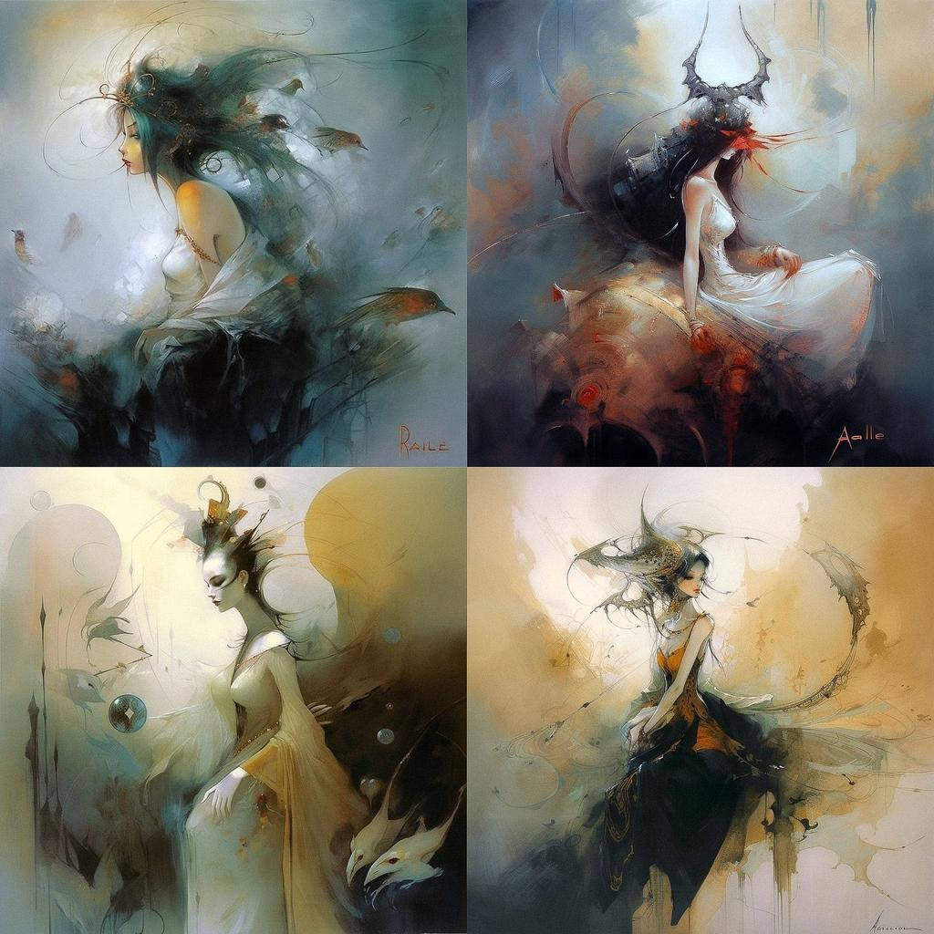 Anne Bachelier style, Midjourney V5, render 1 of 4