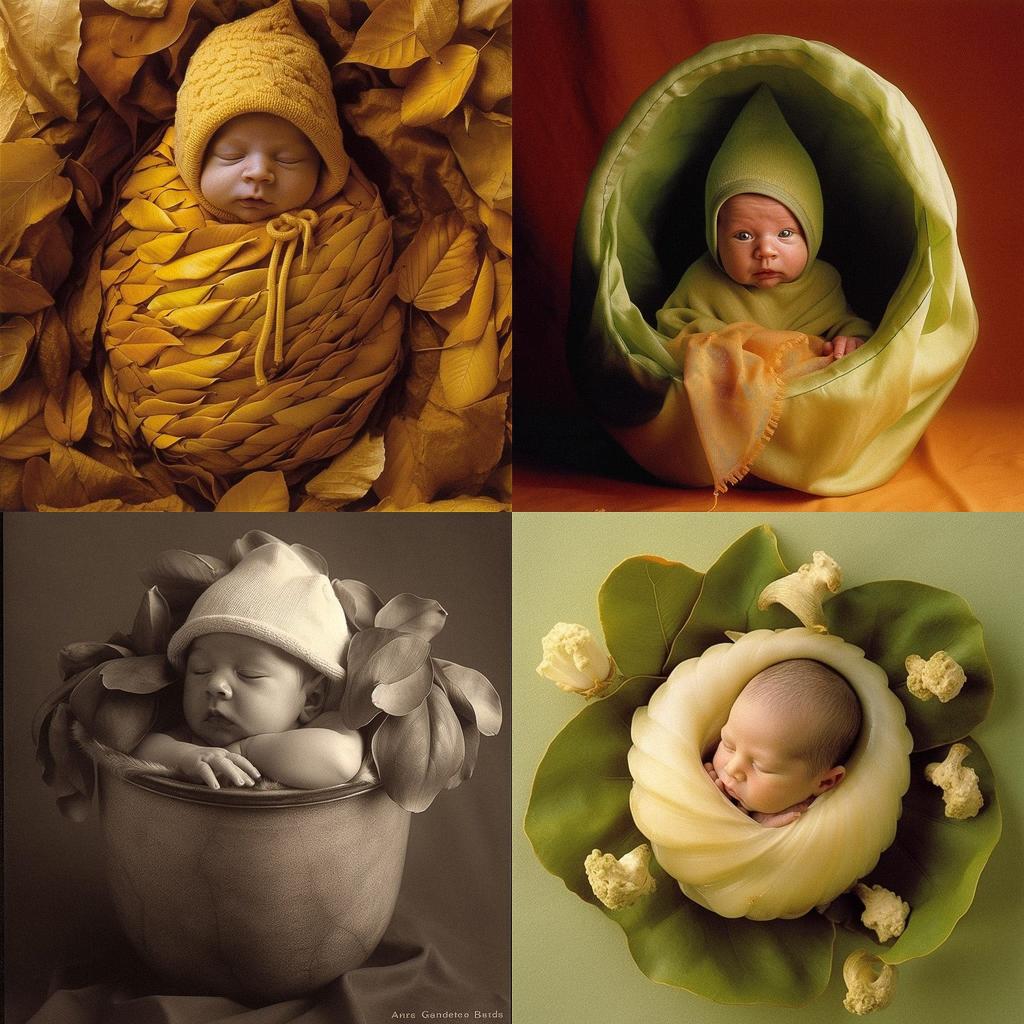 Anne Geddes style, Midjourney V5, render 1 of 4