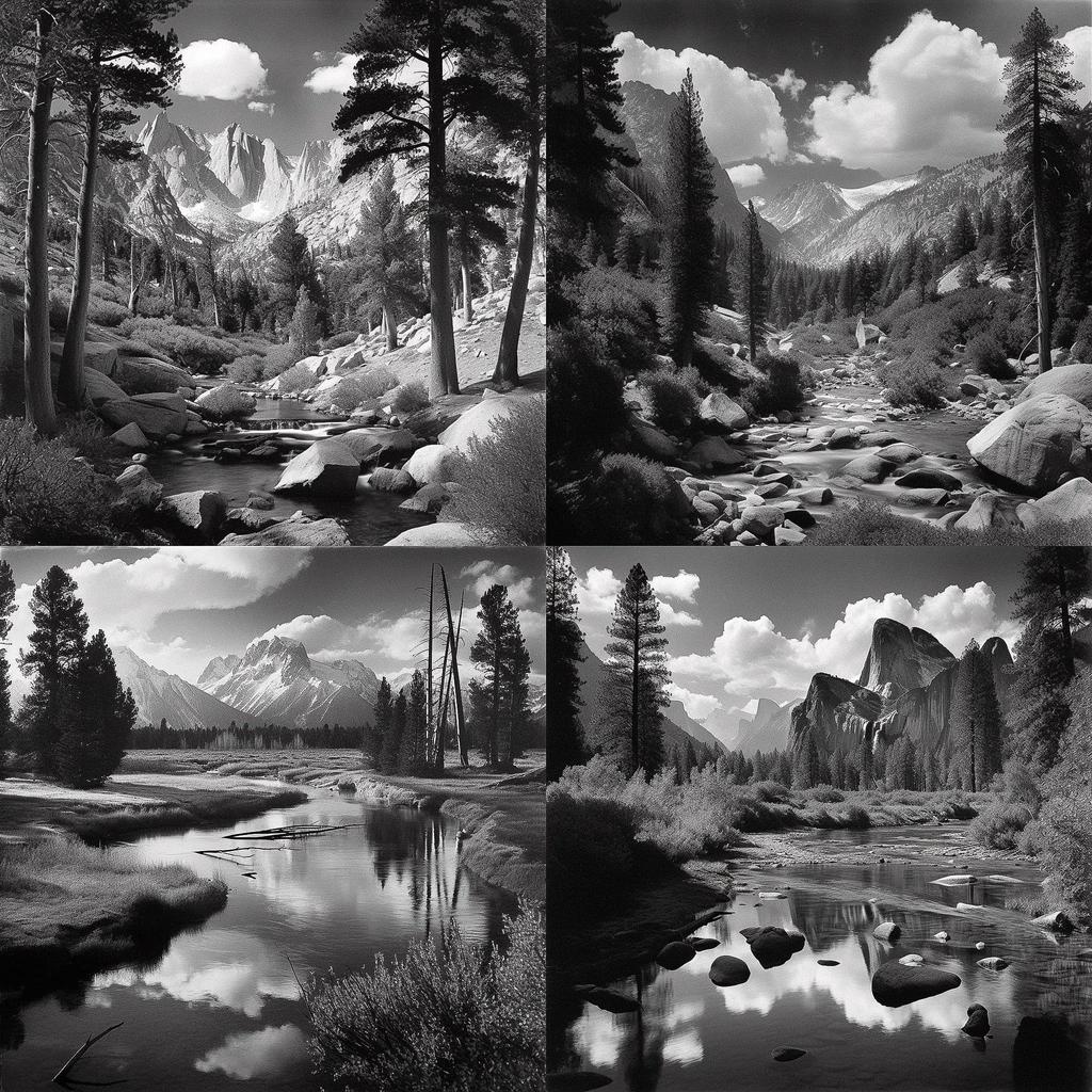Ansel Adams style, Midjourney V5, render 1 of 4