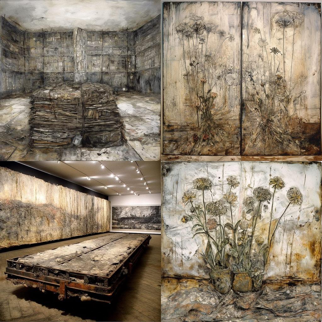 Anselm Kiefer style, Midjourney V5, render 1 of 4