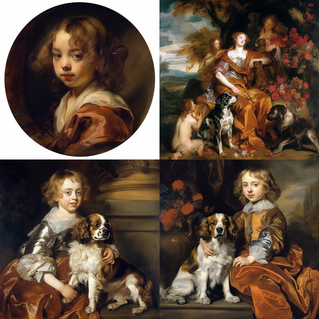 Anthony van Dyck style, Midjourney V5, render 1 of 4