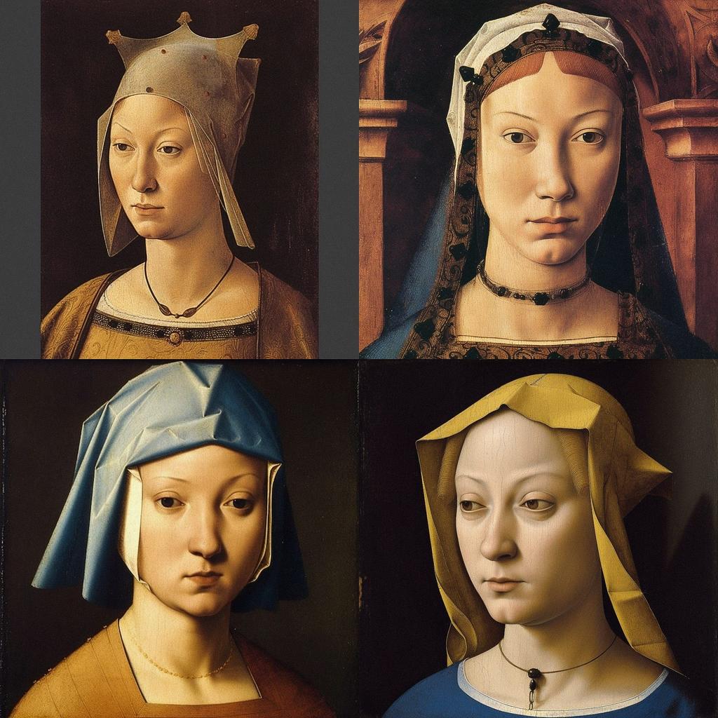 Antonello da Messina style, Midjourney V5, render 1 of 4
