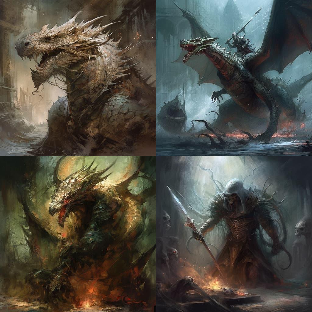 Antonio J. Manzanedo style, Midjourney V5, render 1 of 4