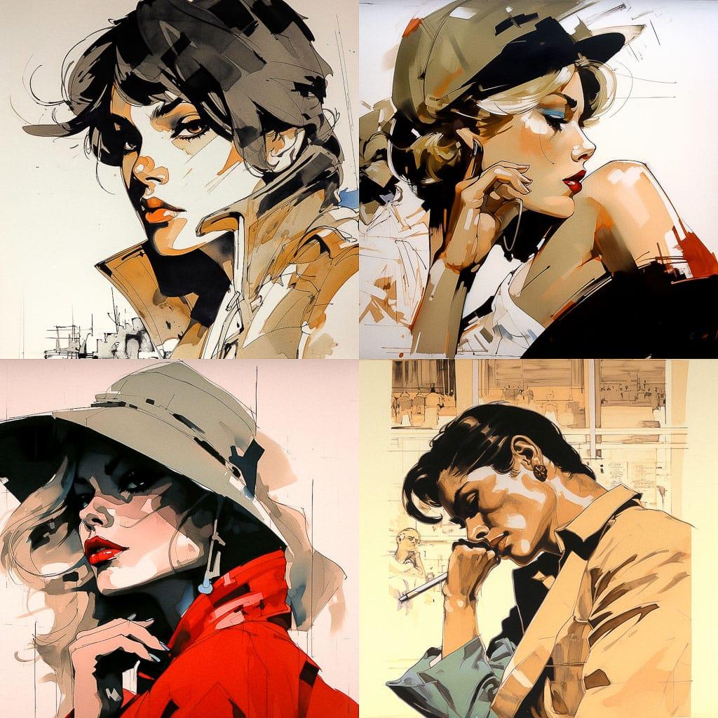 Antonio Lopez style, Midjourney V5, render 1 of 4