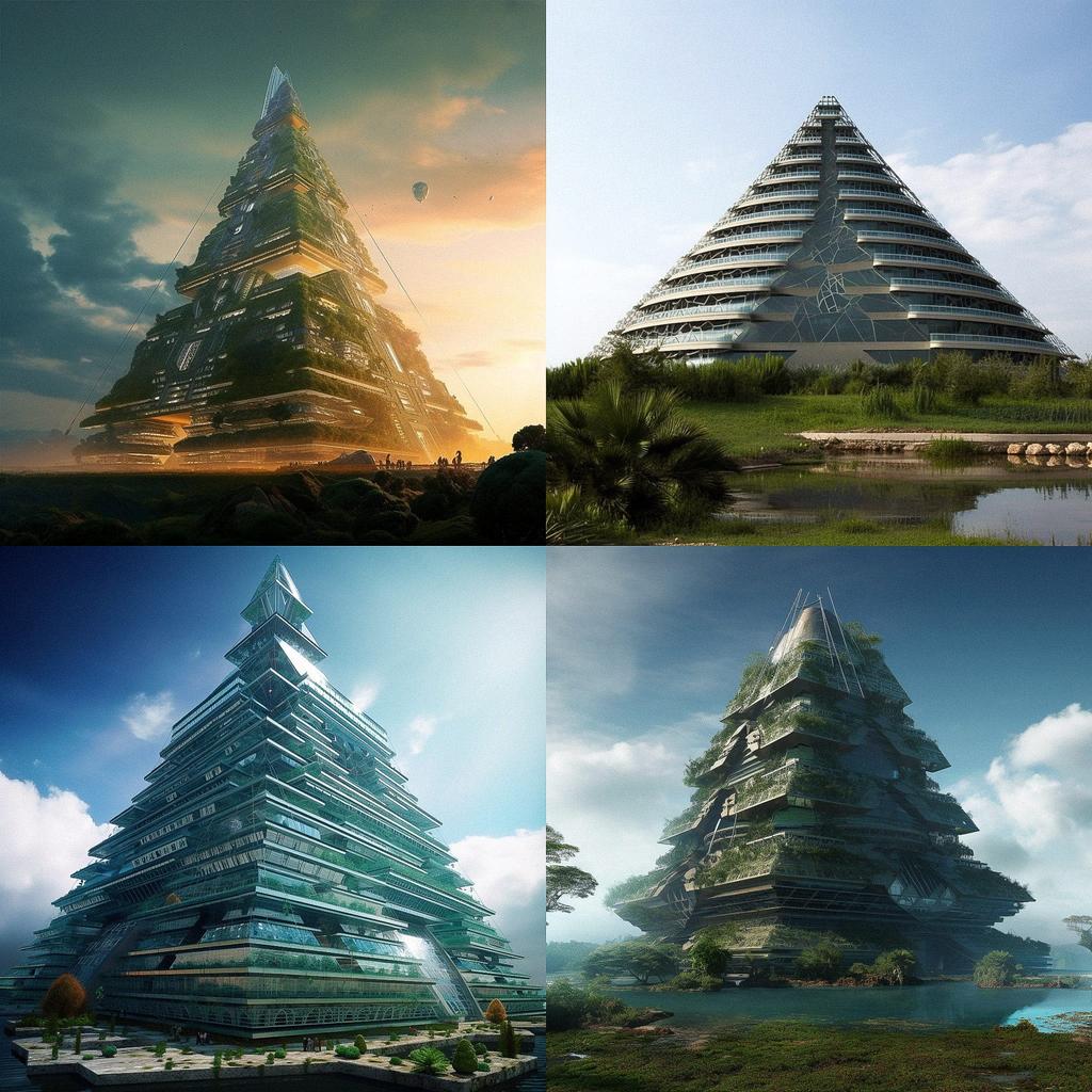 Arcology style, Midjourney V5, render 1 of 4