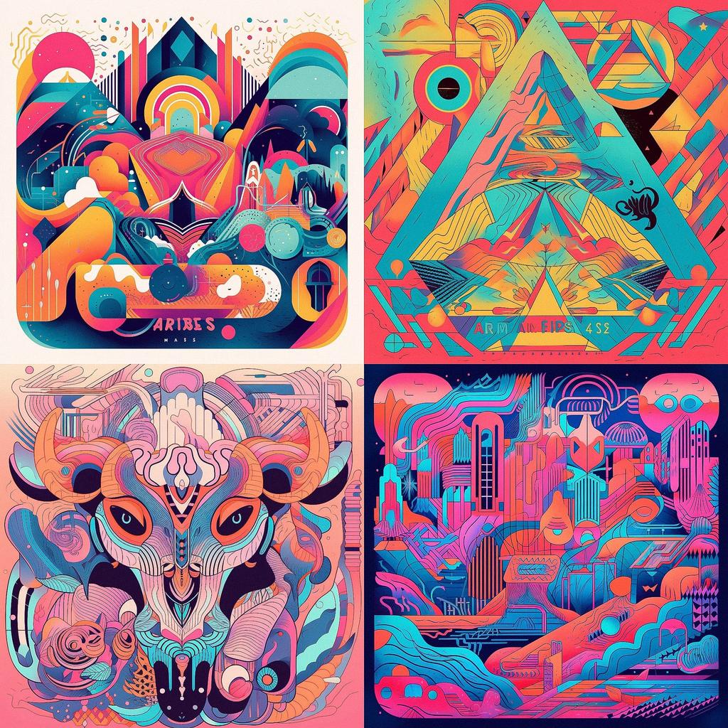Aries Moross style, Midjourney V5, render 1 of 4