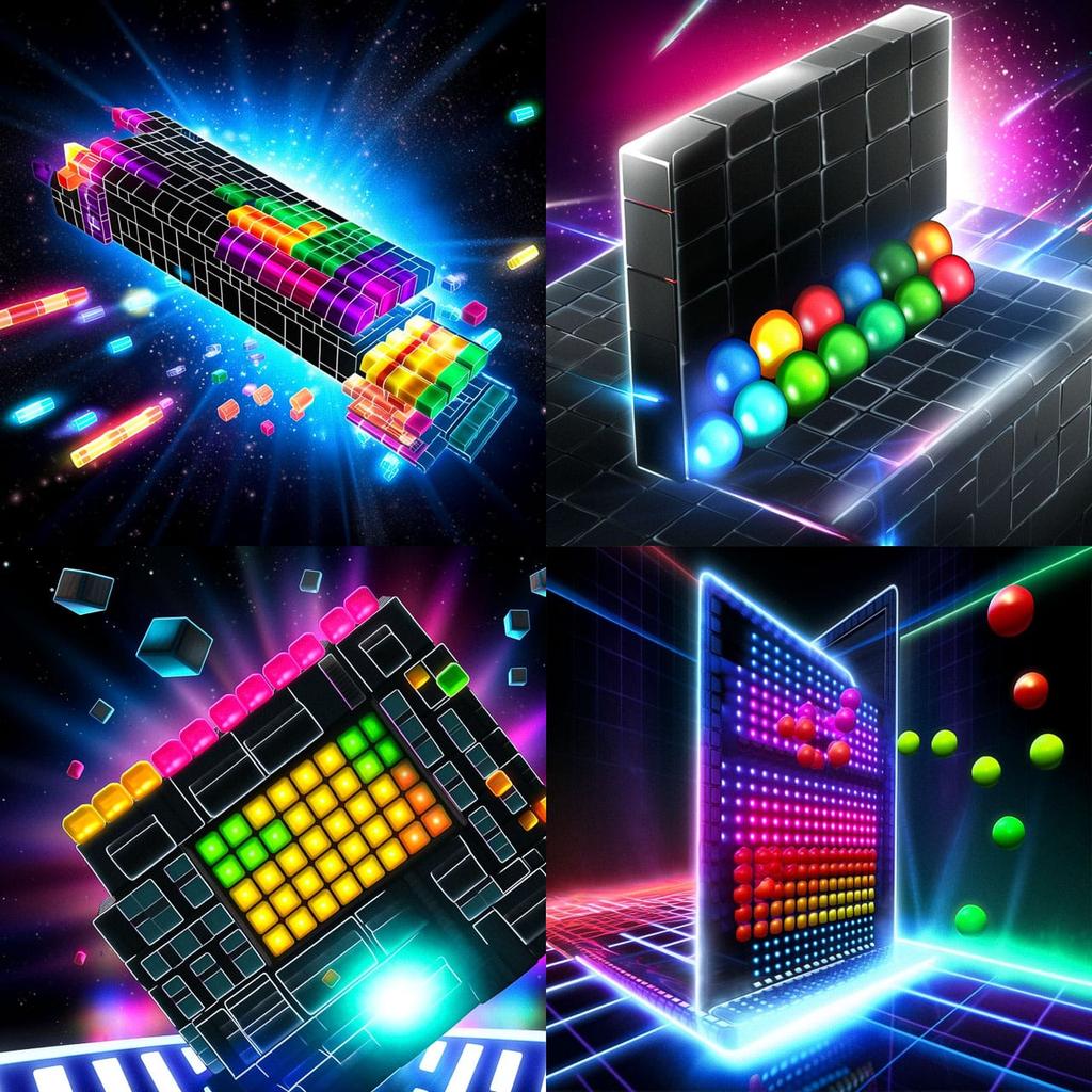 Arkanoid style, Midjourney V5, render 1 of 4