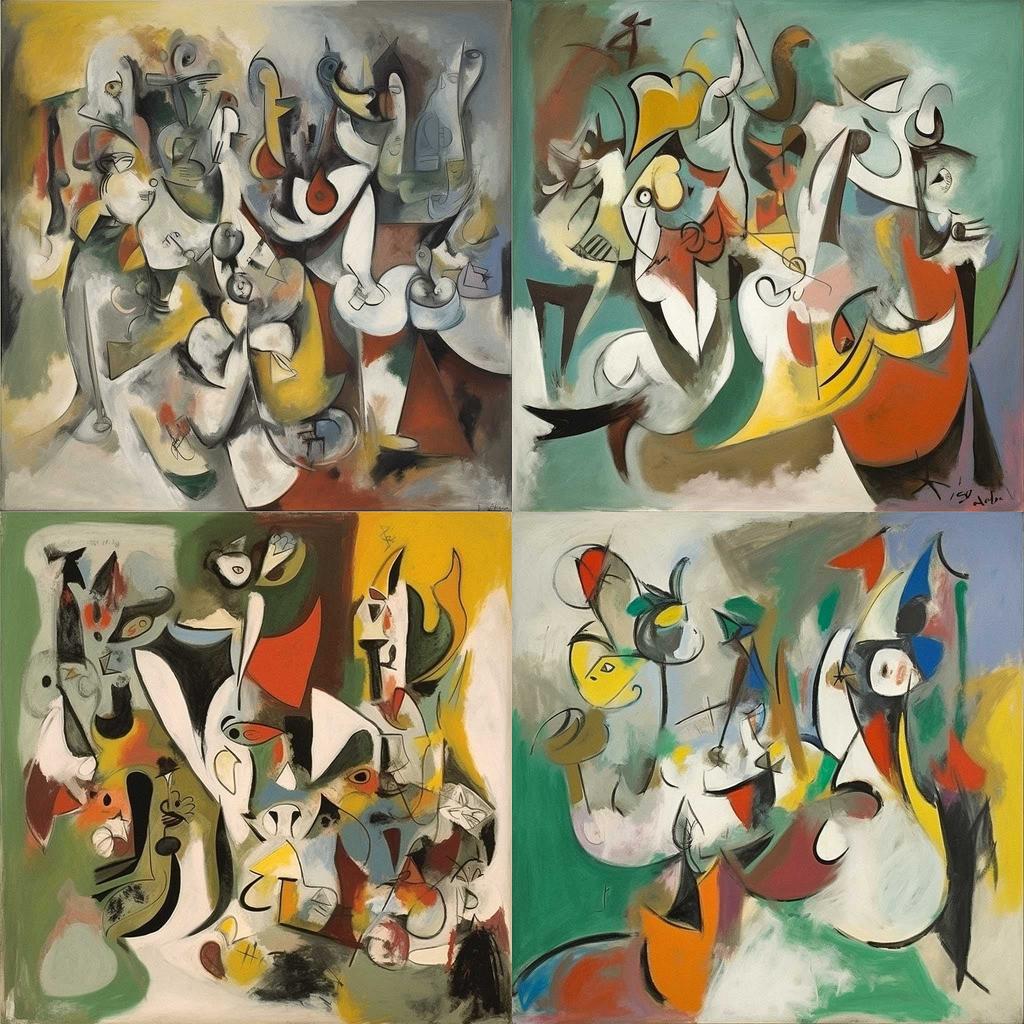 Arshile Gorky style, Midjourney V5, render 1 of 4