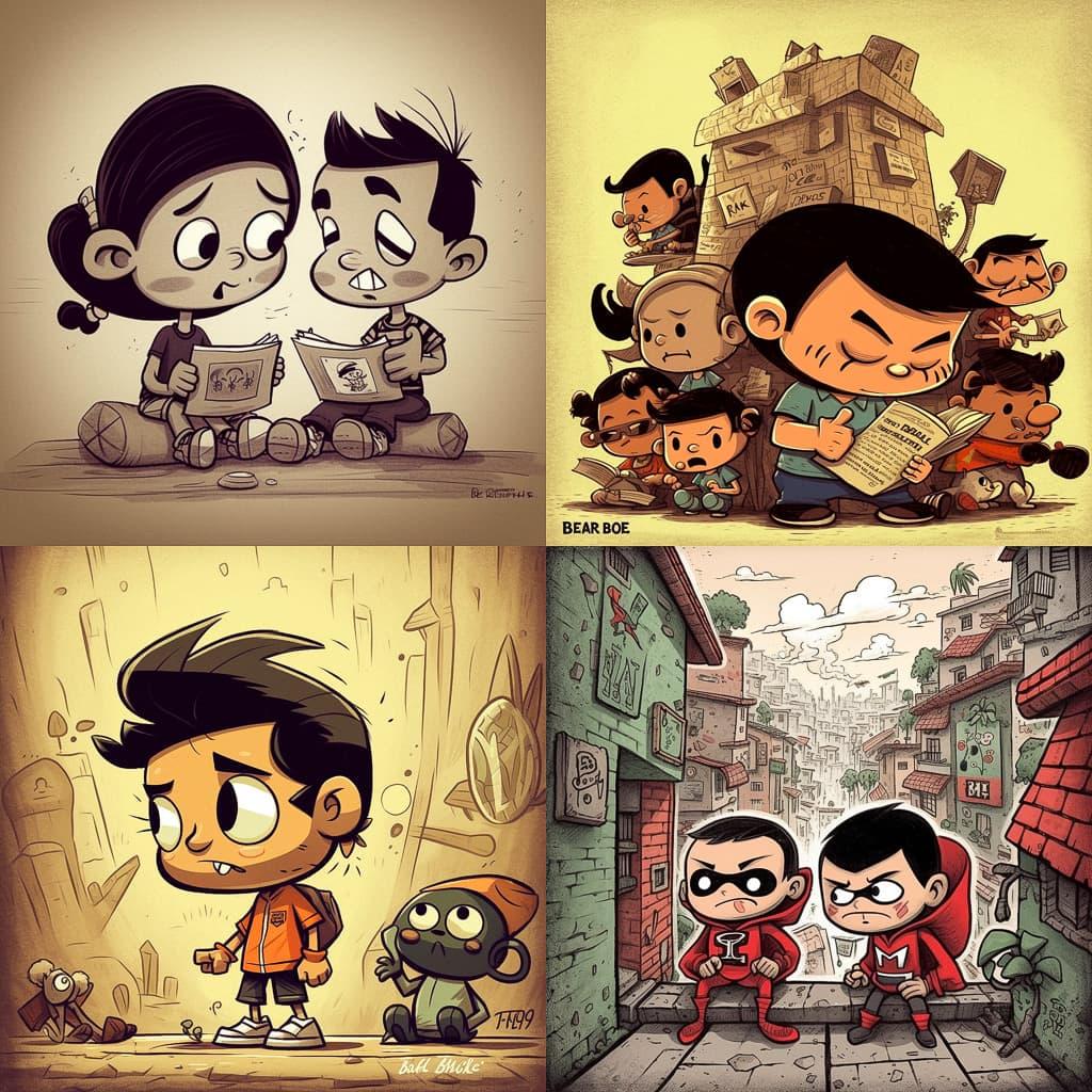 Art Baltazar style, Midjourney V5, render 1 of 4