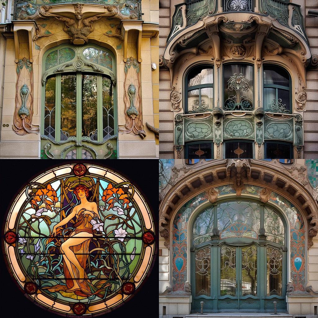 Art Nouveau style, Midjourney V5, render 1 of 4