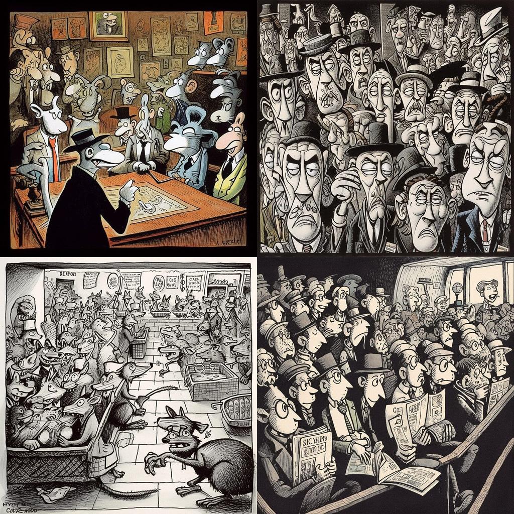 Art Spiegelman style, Midjourney V5, render 1 of 4