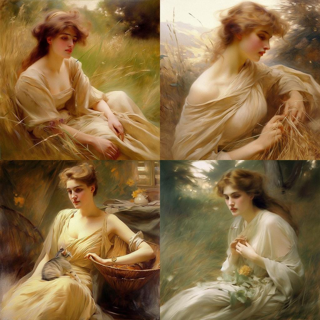 Arthur Hacker style, Midjourney V5, render 1 of 4