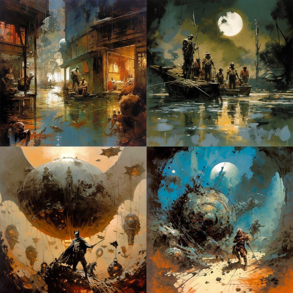 Arthur Suydam style, Midjourney V5, render 1 of 4
