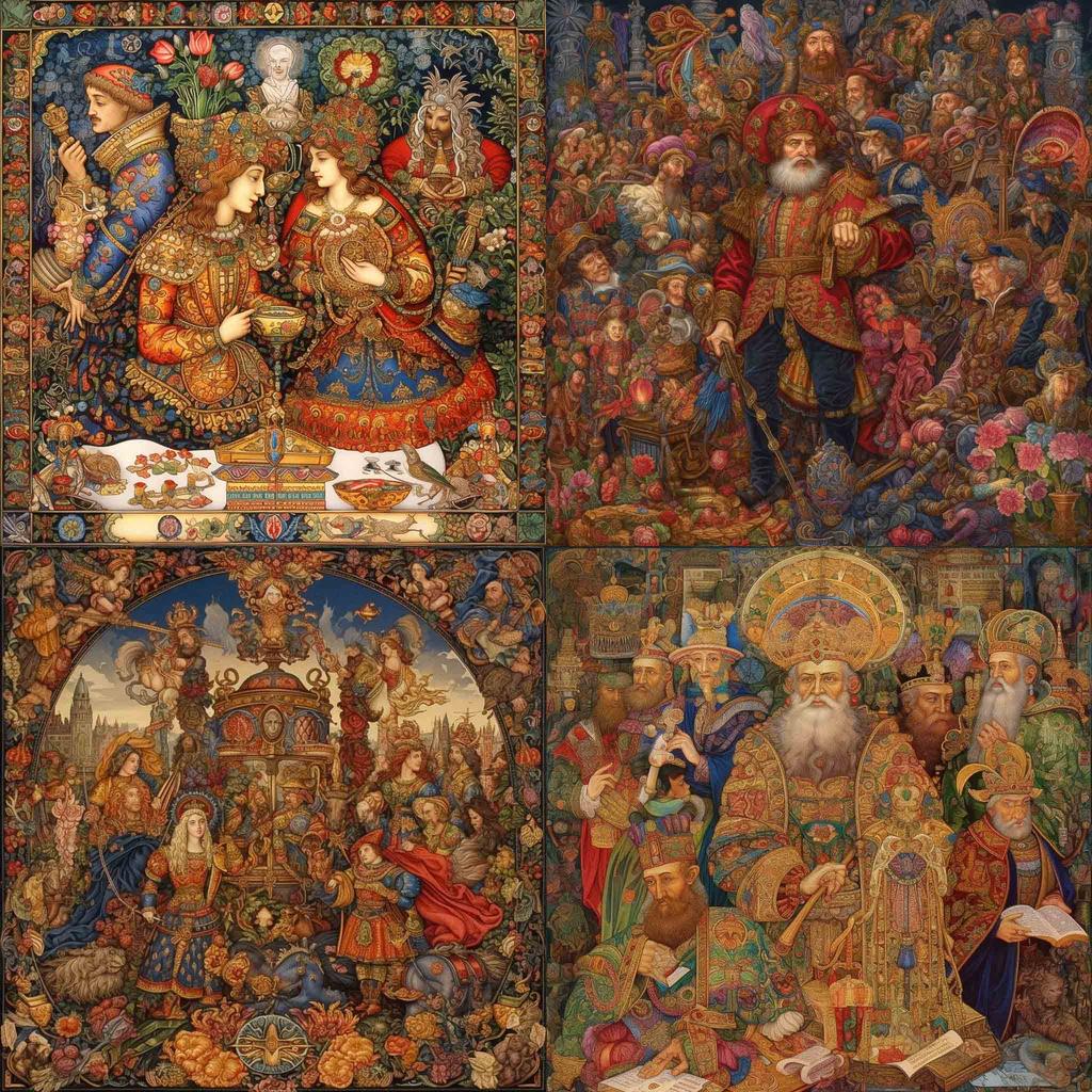 Arthur Szyk style, Midjourney V5, render 1 of 4