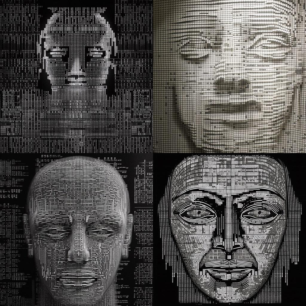 ASCII art style, Midjourney V5, render 1 of 4