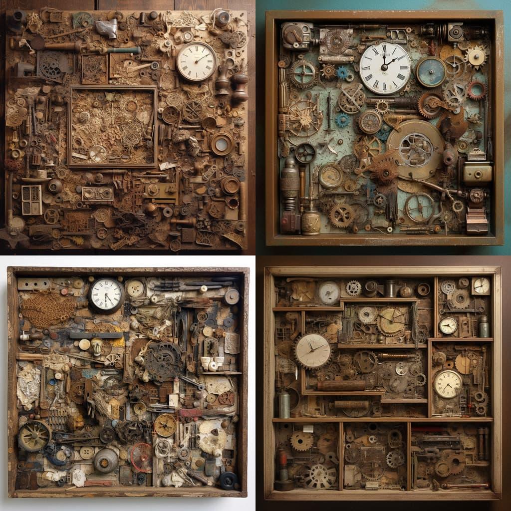 Assemblage style, Midjourney V5, render 1 of 4