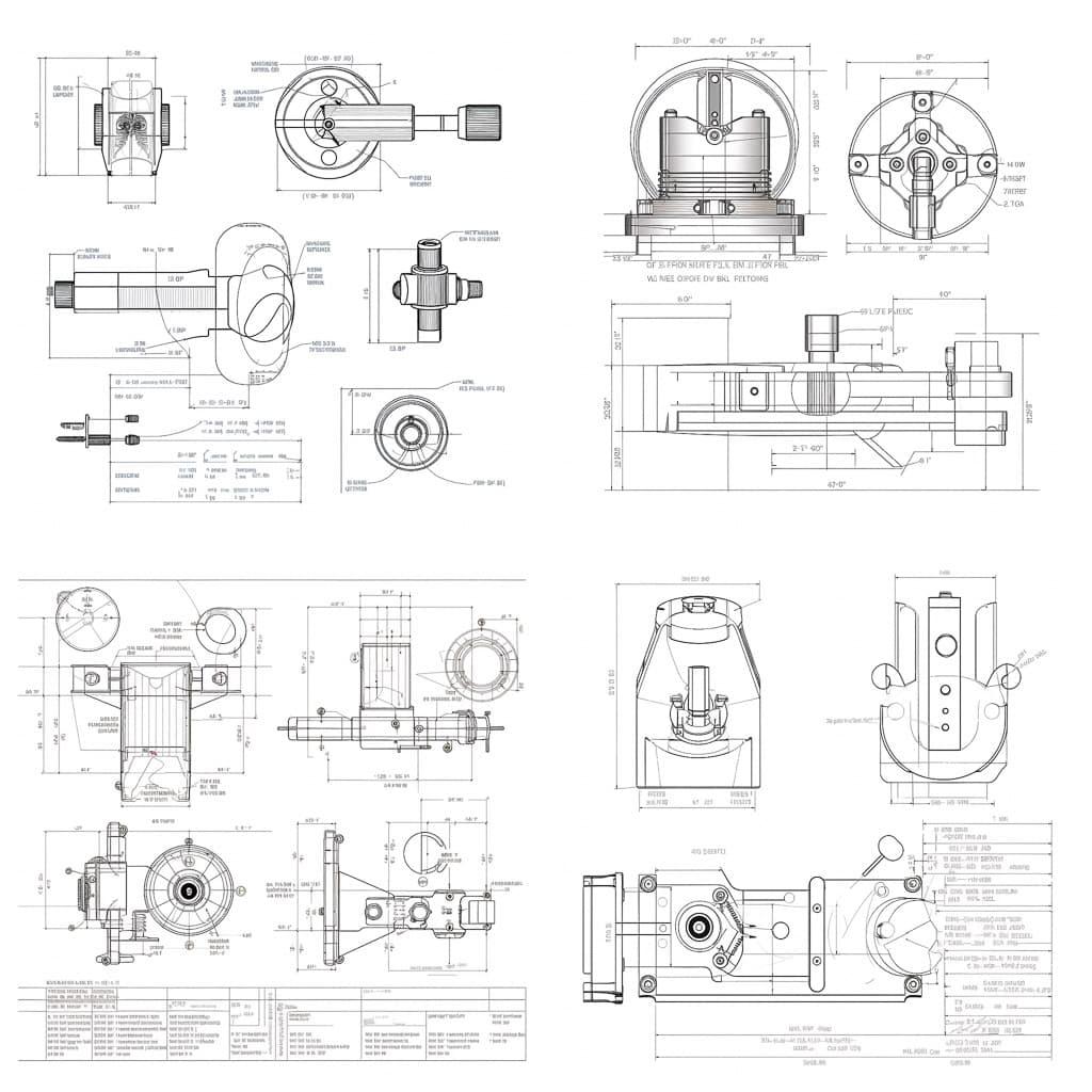 Assembly drawing style, Midjourney V5, render 1 of 4