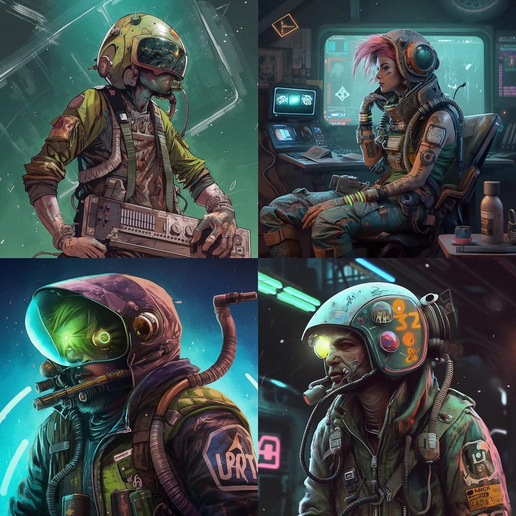 Astropunk style, Midjourney V5, render 1 of 4