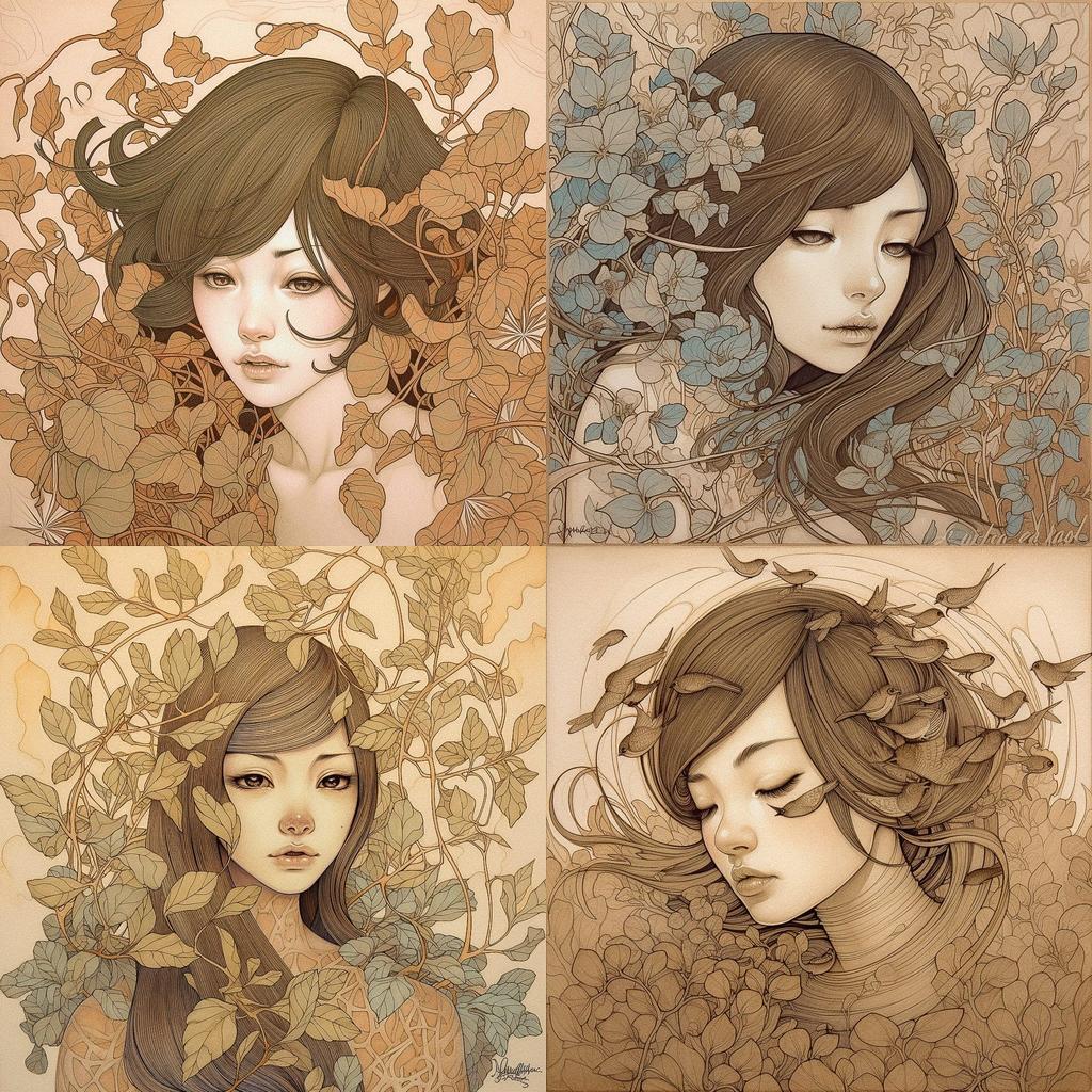 Audrey Kawasaki style, Midjourney V5, render 1 of 4