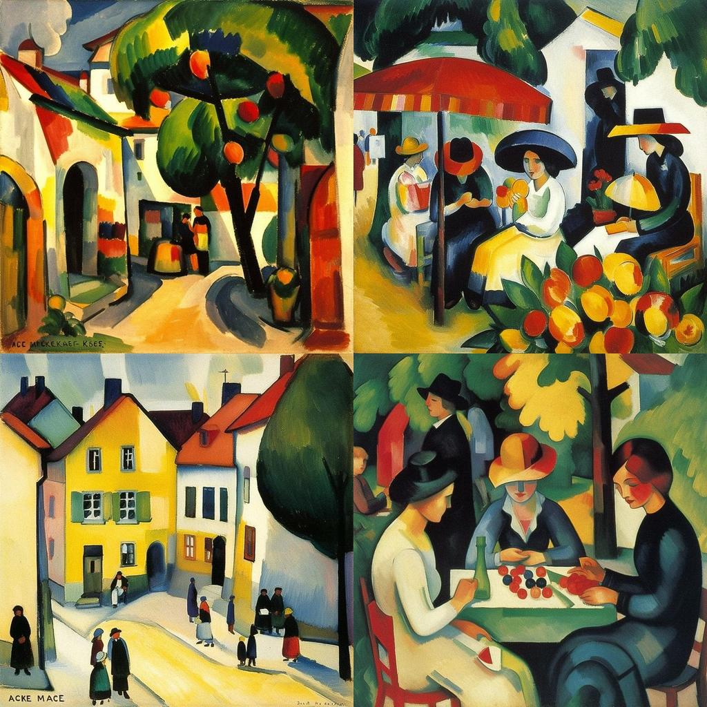 August Macke style, Midjourney V5, render 1 of 4