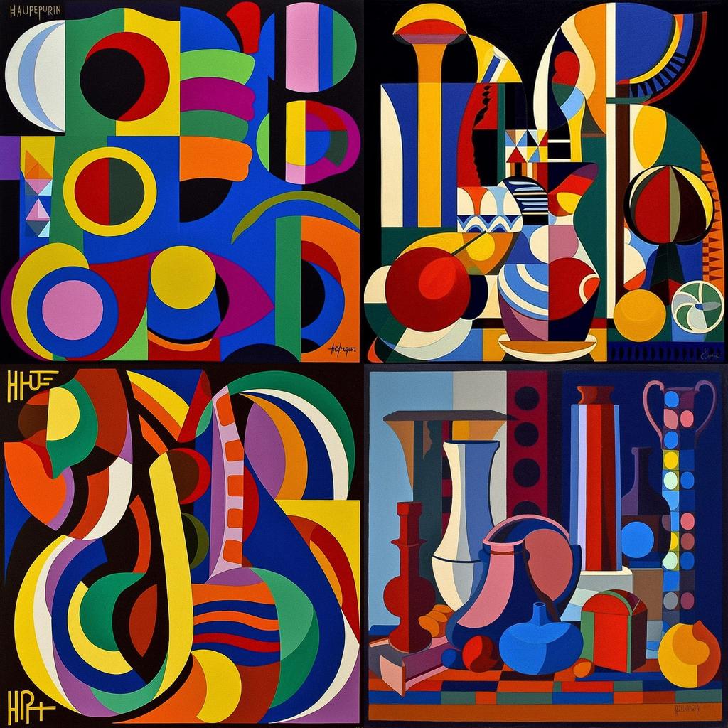 Auguste Herbin style, Midjourney V5, render 1 of 4