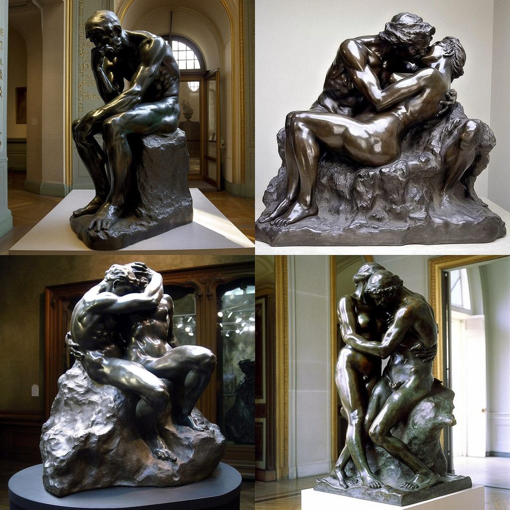 Auguste Rodin style, Midjourney V5, render 1 of 4