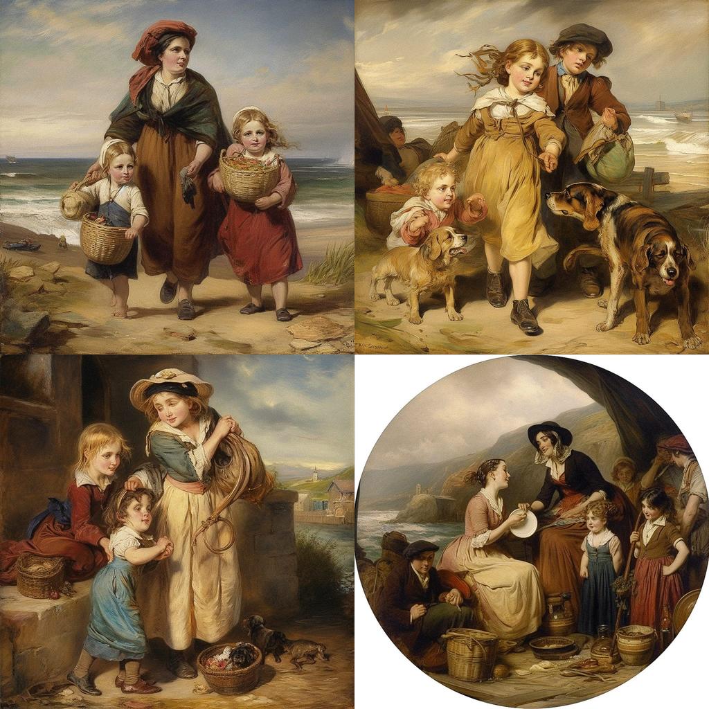 Augustus Edwin Mulready style, Midjourney V5, render 1 of 4