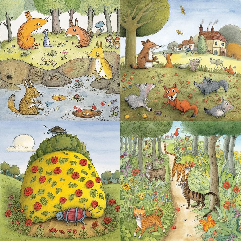 Axel Scheffler style, Midjourney V5, render 1 of 4