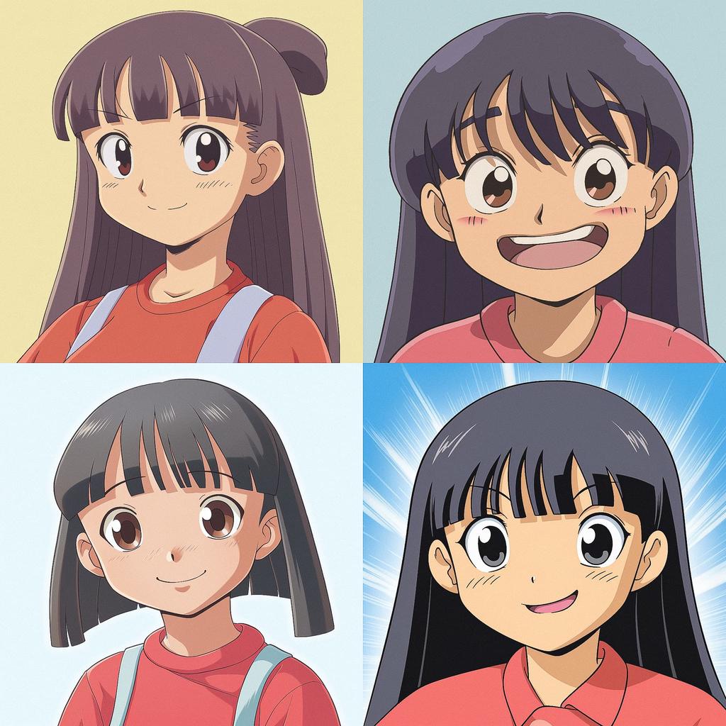 Azumanga Daioh style, Midjourney V5, render 1 of 4