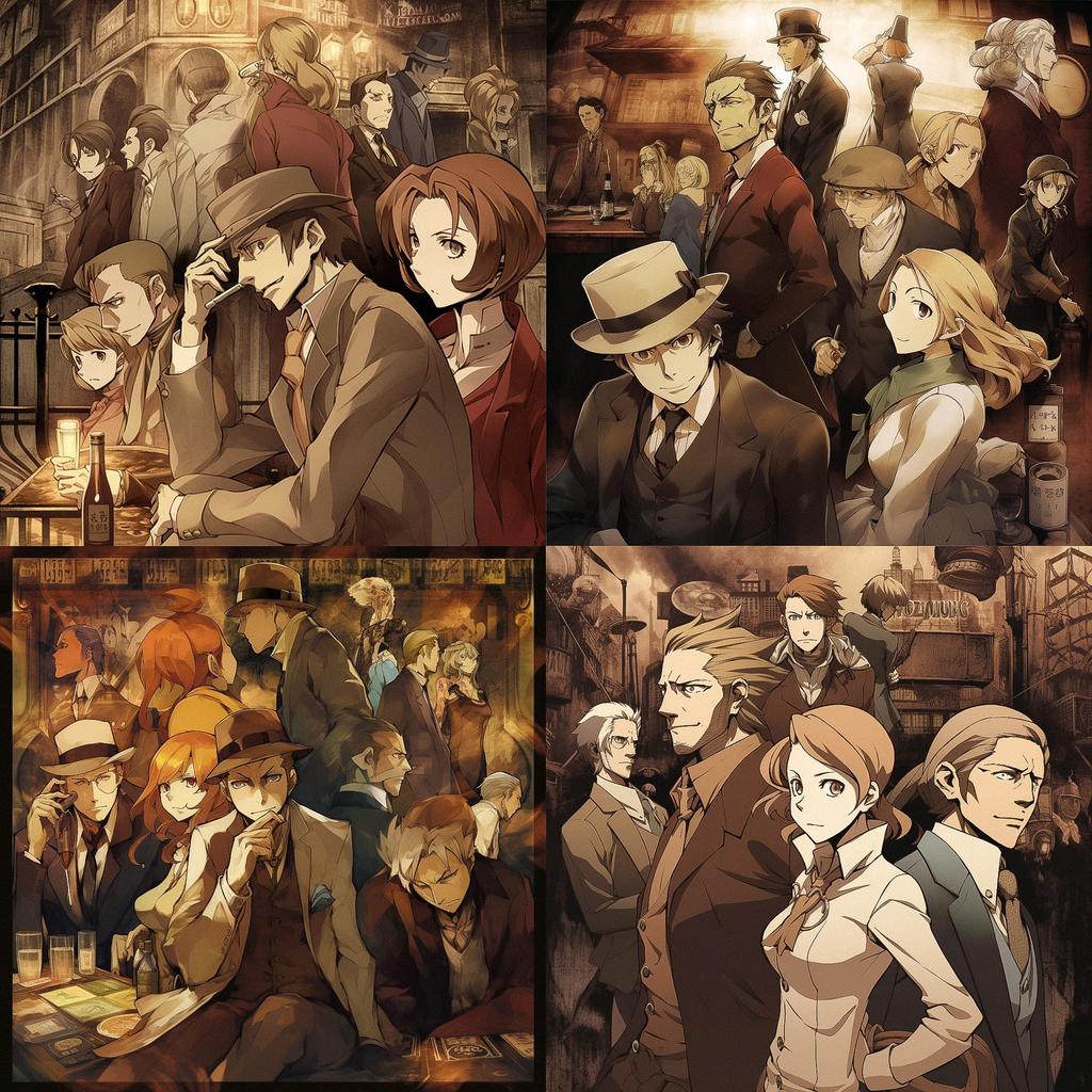 Baccano style, Midjourney V5, render 1 of 4