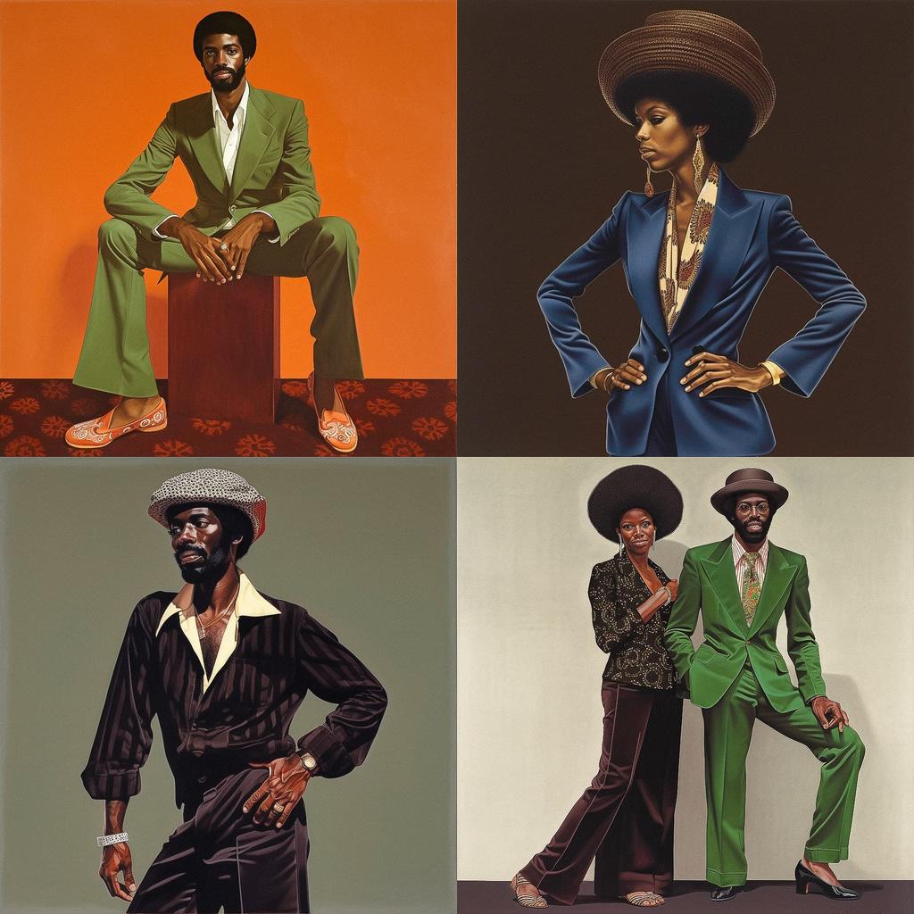 Barkley L. Hendricks style, Midjourney V5, render 1 of 4