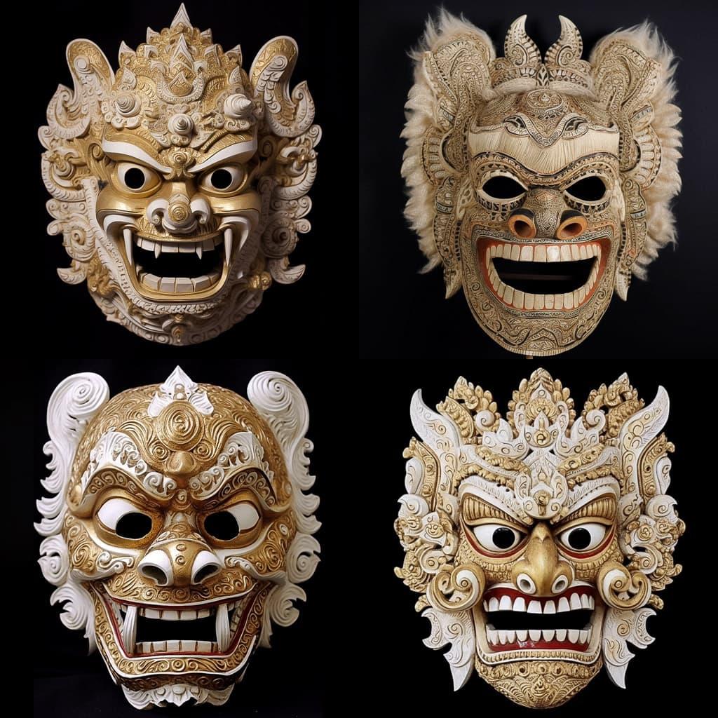 Barong mask style, Midjourney V5, render 1 of 4