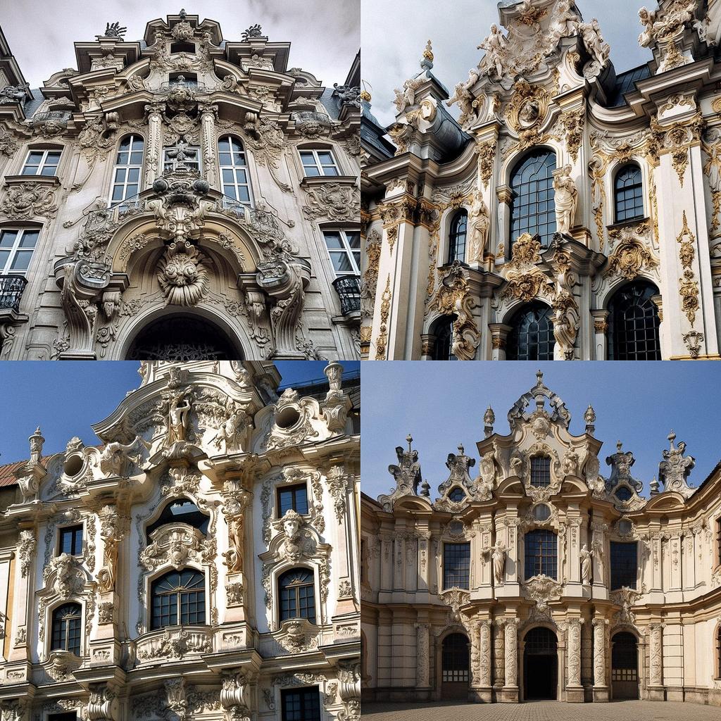 Baroque architecture style, Midjourney V5, render 1 of 4