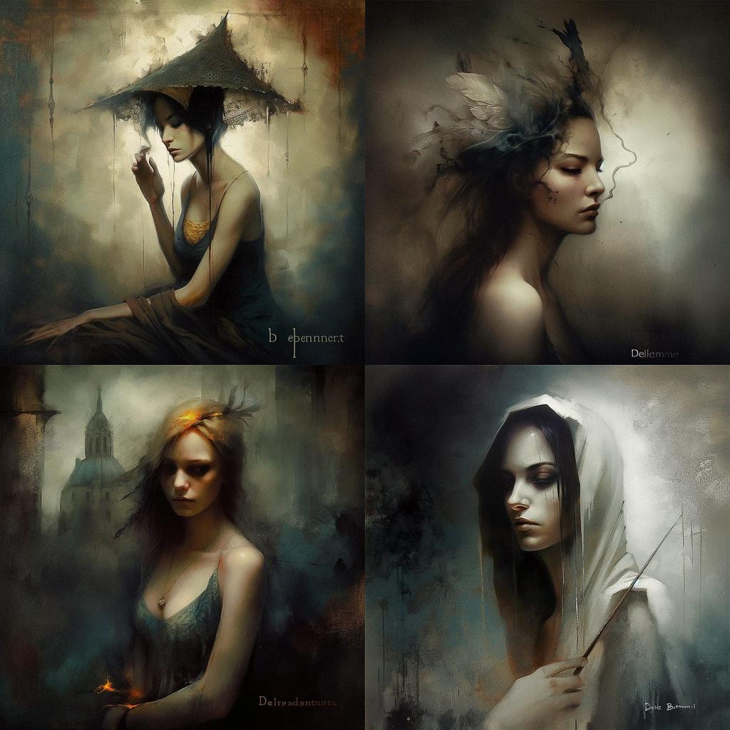 Bastien Lecouffe-Deharme style, Midjourney V5, render 1 of 4