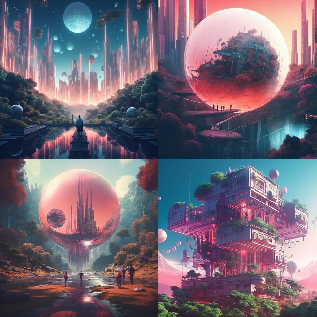 Beeple style, Midjourney V5, render 1 of 4