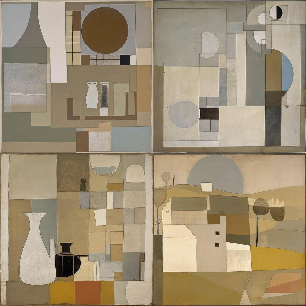 Ben Nicholson style, Midjourney V5, render 1 of 4