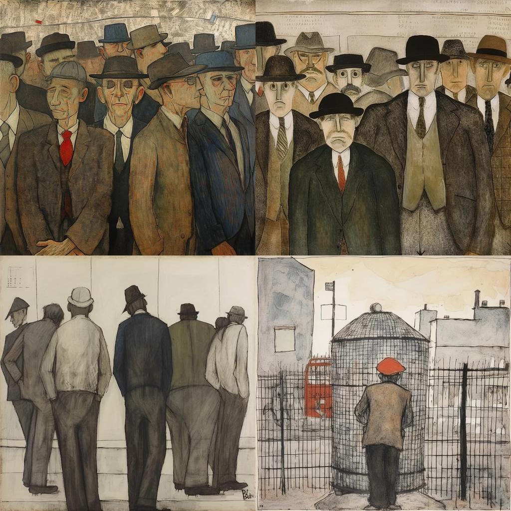 Ben Shahn style, Midjourney V5, render 1 of 4