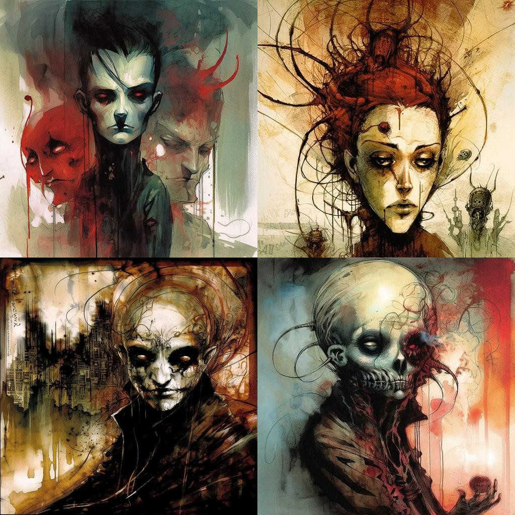 Ben Templesmith style, Midjourney V5, render 1 of 4