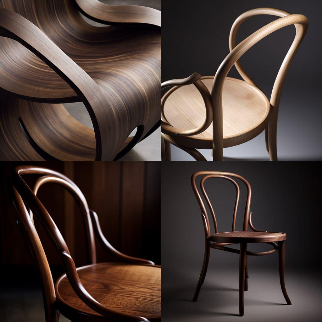 Bentwood style, Midjourney V5, render 1 of 4