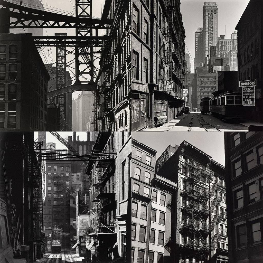 Berenice Abbott style, Midjourney V5, render 1 of 4