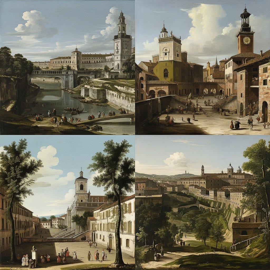 Bernardo Bellotto style, Midjourney V5, render 1 of 4