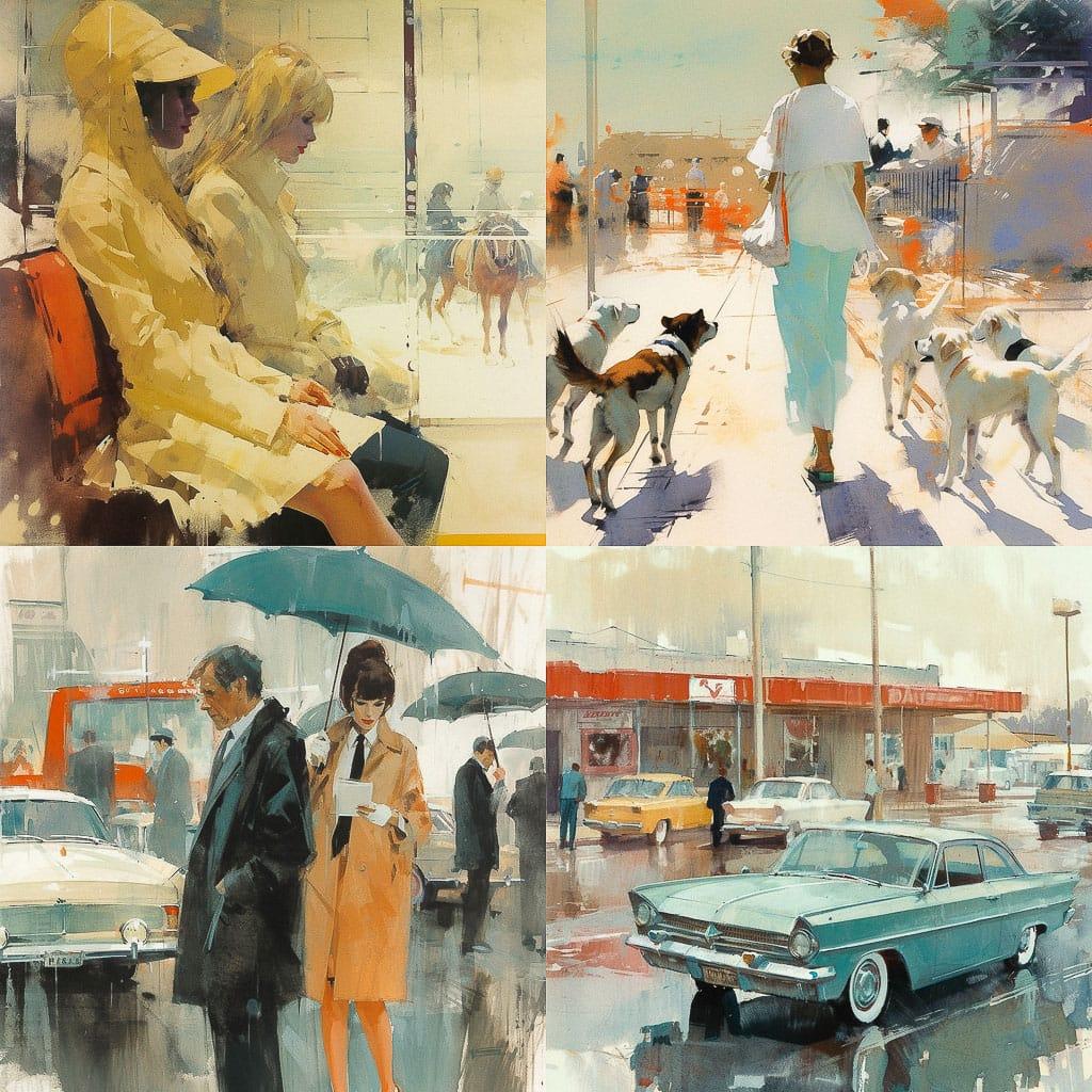 Bernie Fuchs style, Midjourney V5, render 1 of 4